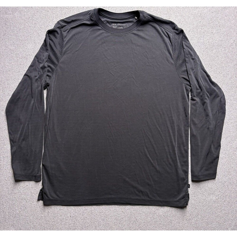 Tommy Bahama IslandZone Mens Large Long Sleeve Crew Neck T-Shirt Charcoal Gray